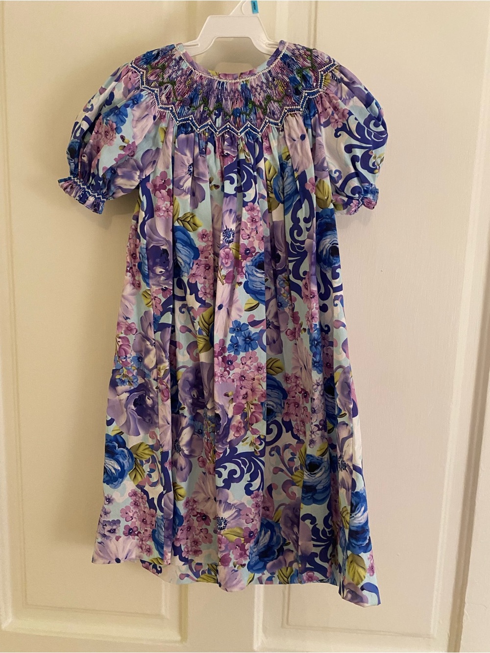 Lavender & Blue Floral Smocked Casual Dress for Girls 3 T
